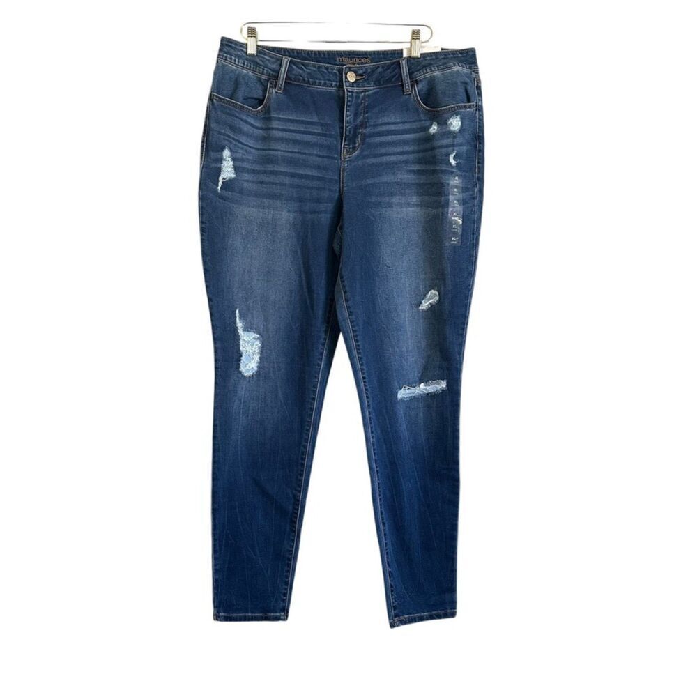 Maurices Super Soft Mid Rise Jeggings Women's XL Long Blue Denim NWT Casual